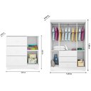 Ver imagem 3 de Jogo De Quarto Infantil Guarda Roupa 4 Portas E Cômoda 3 Gavetas Amora P04 Branco - Mpozenato