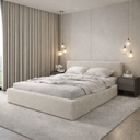 Ver mais imagens de Cama Casal Cabeceira Quarto Requinte Alto Padrão Sofisticado:linho Off White