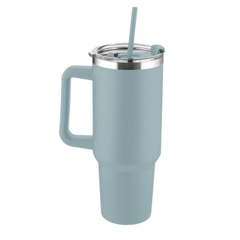 Garrafa Térmica Canecão Inox 1,3L Parede Dupla Canudo Cinza