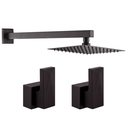 Ver imagem 1 de Kit Ducha 20x20 Slim C/ 2 Acabamentos P/ Registro Base Deca 16 Estrias até 1'' Pol Preto Fosco
