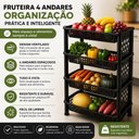 Ver imagem 6 de Kit 2 Estante Prateleira Multiuso Chao 4 Andares Fruteira Organizador Cozinha Lavanderia Banheiro Po