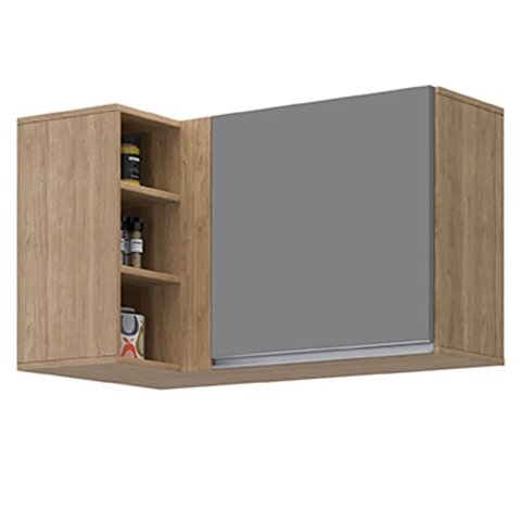 Armário de Cozinha Aéreo Canto com Nicho Decorativo Ravi L06 - D'rossi