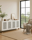 Ver imagem 2 de Aparador Buffet 4 Portas com Muxarabi – Branco | 120 cm