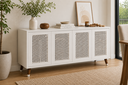 Ver imagem 3 de Aparador Buffet 4 Portas com Muxarabi – Branco | 120 cm