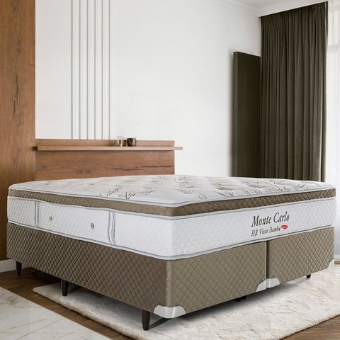 Colchão King Molas Ensacadas 193CMX33CMX203CM Monte Carlo Herval Branco/Bege
