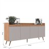Buffet Aparador Retrô Freijó e Fumê Edi 4 Portas 180cm MDP Yescasa Freijó/Fumê - 11