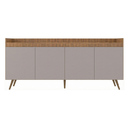 Ver imagem 7 de Buffet Aparador Retrô 4 Portas MDP Yescasa Freijó e Fumê 180cm Edi