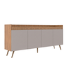Buffet Aparador Retrô Freijó e Fumê Edi 4 Portas 180cm MDP Yescasa Freijó/Fumê - 2