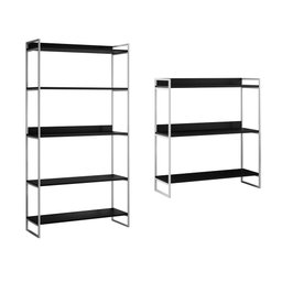 Kit Industrial Estante Guaecá 180x95 e Aparador Industrial 3 Prateleiras Córdoba 100x95 Branco/preto - 1