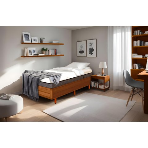 Cama Box Rústica Solteirão Serenelife - Imbuia