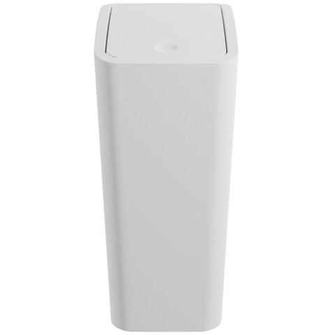 Assento Vaso Sanitário Slim Almofadado Branco + Lixeira Branca 8l com Tampa Click