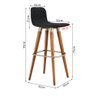 Kit 3 Banquetas Altas Luxo Linea Aço Champanhe Linho Preto Base Carvalho - 5