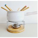 Ver imagem 6 de Conjunto Fondue Ceramica 11 Peças Panela Fogareiro Garfo Bambu Queijo Chocolate Vinho Frio Inverno C