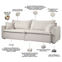 Ver imagem 6 de Sofá 3 Lugares Retrátil Reclinável para Sala de Estar 230cm Sumaya K01 Veludo Bege - Lyam Decor