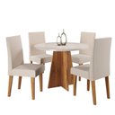 Ver imagem 2 de Mesa de Jantar Redonda Spirit 90x90cm com 4 Cadeiras Venus Bege/Mel/Blonde/Bronze