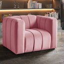 Ver imagem 1 de Poltrona Decorativa Retrô Moderna Sala de Estar Mona Rosa
