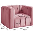 Ver imagem 3 de Poltrona Decorativa Retrô Moderna Sala de Estar Mona Rosa