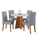 Ver imagem 2 de Mesa de Jantar Redonda Spirit 90x90cm com 4 Cadeiras Venus Cinza/Mel/Blonde/Inox