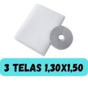 Ver imagem 1 de Tela Mosquiteira Kit 3 Anti-Inseto Janela 130x150cm Poliéster Branco com Velcro Autocolante Oem