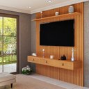 Ver imagem 4 de Painel para TV até 55 Polegadas Ripado MDF 250CMX184CM Royale Naturale Yescasa
