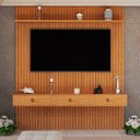 Ver imagem 1 de Painel para TV até 55 Polegadas Ripado MDF 250CMX184CM Royale Naturale Yescasa