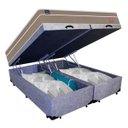 Ver imagem 5 de Cama Box Baú Casal Bipartido Suede + Colchão Lis Molas Ensacadas Plumatex 138x188x64cm Cor:cinza