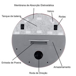 Robo Limpa Casa Aspirador de Po Varre Branco Recarregavel Sensor Proximidade - 7