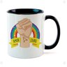 Caneca Branca com Interna Preta Y5 Mao Fechada Arco Iris Amor Livre Lgbt - 1