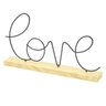 Letreiro de Metal Love Preto Fosco Base Madeira - 1