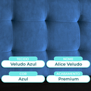 Ver imagem 2 de Cabeceira Estofada King Alice Nature Veludo Azul 193x136