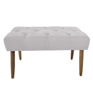 Banco Estofado Jade 80cm Suede Branco - Majú Decor