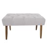 Banco Estofado Jade 80cm Suede Branco - Majú Decor - 1