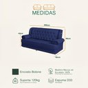 Ver imagem 3 de Sofá 2,00m 3 Lugares Suede Filadélfia Azul