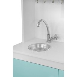 Mini Cozinha Infantil Lúdica C/ Armário Geladeira Lavanderia:menta - 7