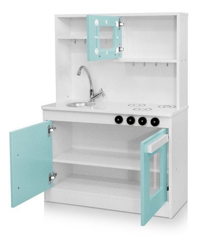 Mini Cozinha Infantil Lúdica C/ Armário Geladeira Lavanderia:menta - 5