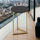 Ver imagem 3 de Mesinha de Canto Estilo Industrial Redonda Luxo Jade