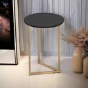 Ver imagem 4 de Mesinha de Canto Estilo Industrial Redonda Luxo Jade