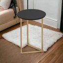 Ver imagem 1 de Mesinha de Canto Estilo Industrial Redonda Luxo Jade