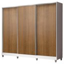 Ver imagem 3 de Guarda Roupa Casal 100% Mdf Madesa Zurique 3 Portas de Correr com Pés - Branco/rustic