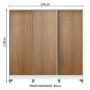 Ver imagem 4 de Guarda Roupa Casal 100% Mdf Madesa Zurique 3 Portas de Correr com Pés - Branco/rustic