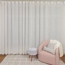 Ver imagem 1 de Cortina para Sala ou Quarto Florença Cru 4,00 x 2,50 para varão - Bene Tu