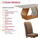 Ver imagem 2 de Mesa de Jantar Alvorada 180cm Tampo MDF Vidro Canto Copo com 6 Cadeiras Lorena Moderna Mobília