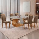 Ver imagem 7 de Mesa de Jantar Alvorada 180cm Tampo MDF Vidro Canto Copo com 6 Cadeiras Lorena Moderna Mobília