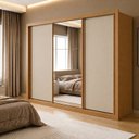 Ver imagem 1 de Guarda Roupa Casal com Espelho 3 Portas de Correr e 6 Gavetas 242cm Premium Jade