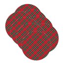 Ver imagem 1 de Kit Sousplat Natal Xadrez Vermelho/verde Nsw 8 Peças com Base