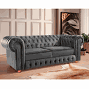 Ver imagem 2 de Namoradeira Chesterfield Bourbon 3 Lugares Via Encanto Veludo Cinza