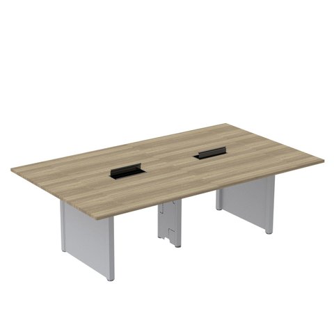 Mesa de Reunião 2400x1200 MRCPB2412PP Marrom e Cinza