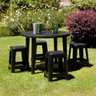 Mesa Plastica Redonda Desmontavel Mor Preta - 1