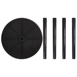 Mesa Plastica Redonda Desmontavel Mor Preta - 5