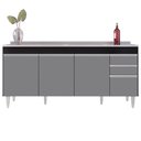 Ver imagem 7 de Balcão Gabinete com Pia 180cm Dallas Preto/cinza - Lumil Lumil Móveis